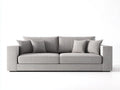 Divano 2 posti in tessuto 182 x 80 x 72 cm - grigio chiaro - linea squadrata con seduta ampia