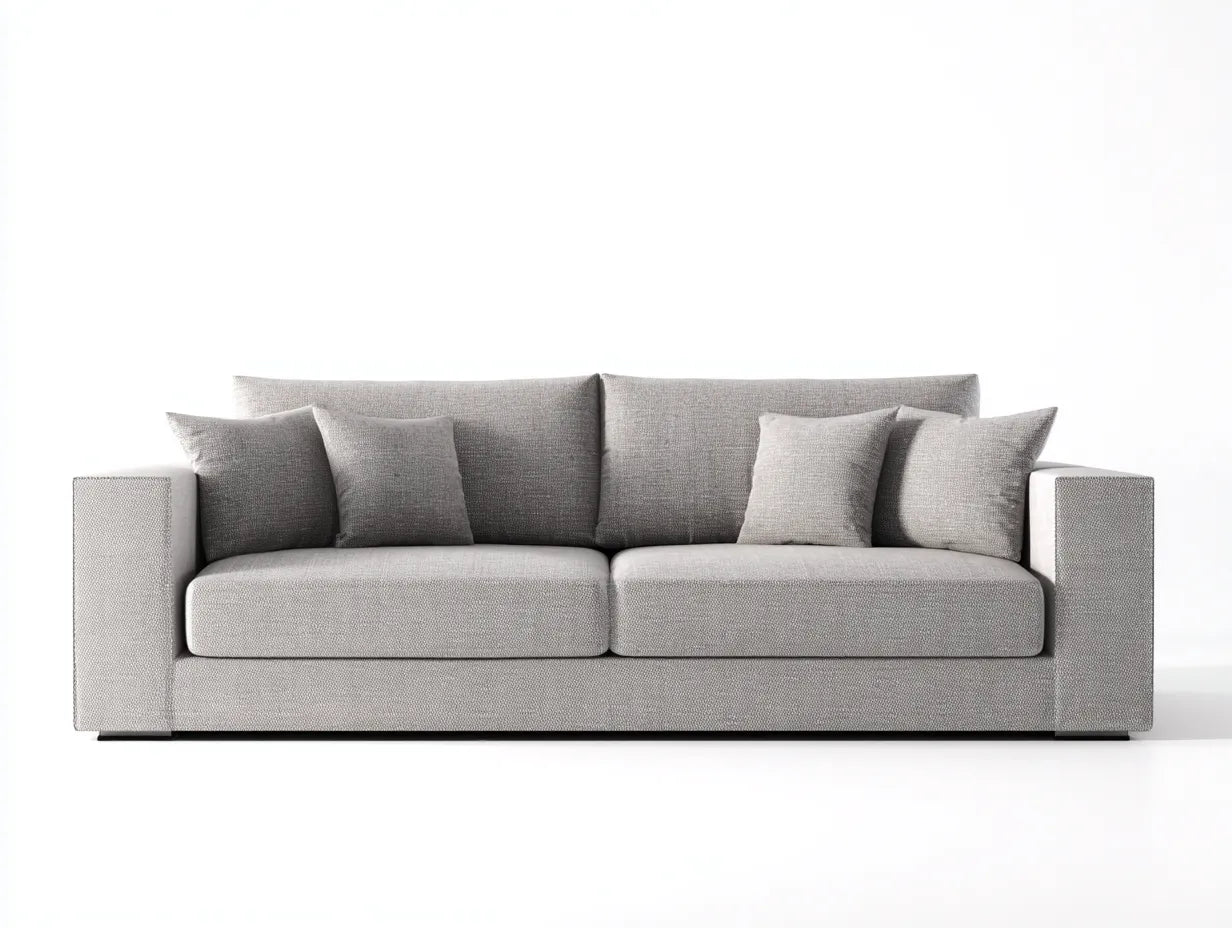 Divano 2 posti in tessuto 182 x 80 x 72 cm - grigio chiaro - linea squadrata con seduta ampia