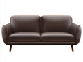 Divano 2 posti in similpelle 178 x 88 x 76 cm - marrone moka - profilo compatto con braccioli curvi