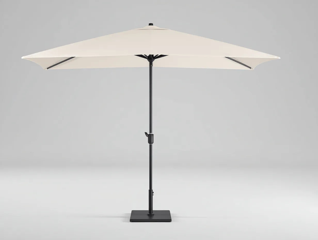Ombrellone rettangolare per terrazza 300 x 200 x 245 cm in metallo e tessuto avorio - struttura centrale con apertura pratica