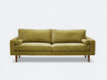 Divano a 2 posti in tessuto a coste - 185 x 92 x 86 cm - verde oliva - stile rétro con piedini conici