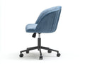 Sedia da ufficio regolabile in velluto 63 x 63 x 83 cm - azzurro e nero - girevole con ruote - per studio e home office - design raffinato