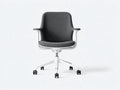 Sedia da ufficio ergonomica in tessuto 62 x 62 x 92 cm - grigio scuro e bianco - con ruote - per studio e ufficio - design moderno