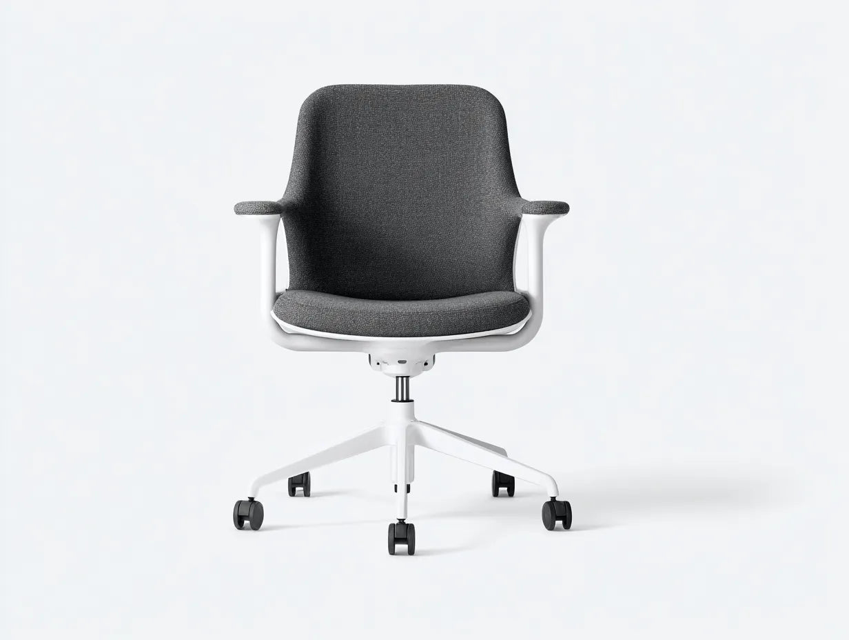 Sedia da ufficio ergonomica in tessuto 62 x 62 x 92 cm - grigio scuro e bianco - con ruote - per studio e ufficio - design moderno