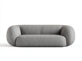 Divano 2 posti in tessuto strutturato 185 x 80 x 75 cm - grigio tortora - silhouette morbida con braccioli integrati