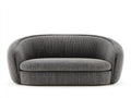 Divano 2 posti in tessuto rigato 168 x 70 x 65 cm - grigio antracite - forma avvolgente con schienale curvo
