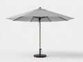Ombrellone rotondo per giardino 300 x 300 x 255 cm - in metallo e tessuto grigio chiaro - palo effetto legno con base circolare